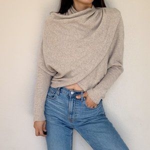 Free People Sugar Wrap sweater oatmeal color Small